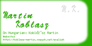 martin koblasz business card